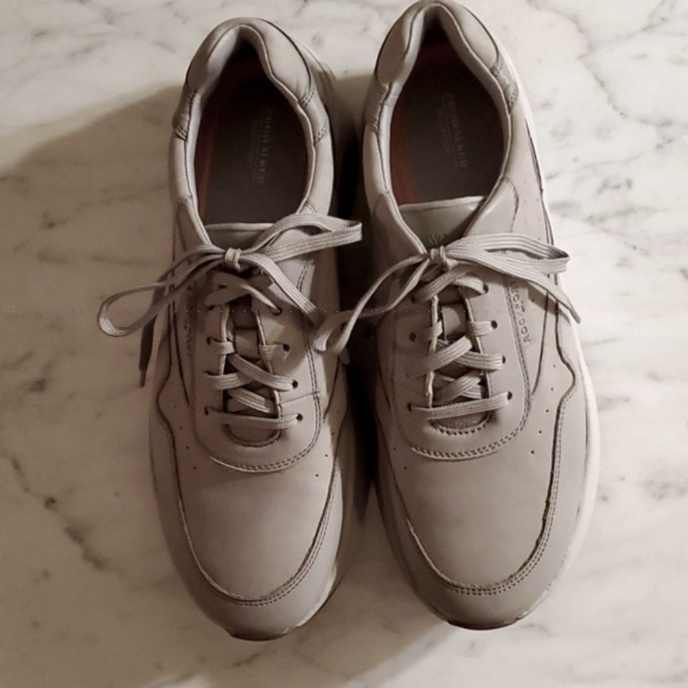 Rockport Women's Light Gray Lace-Up Athletic Sneakers